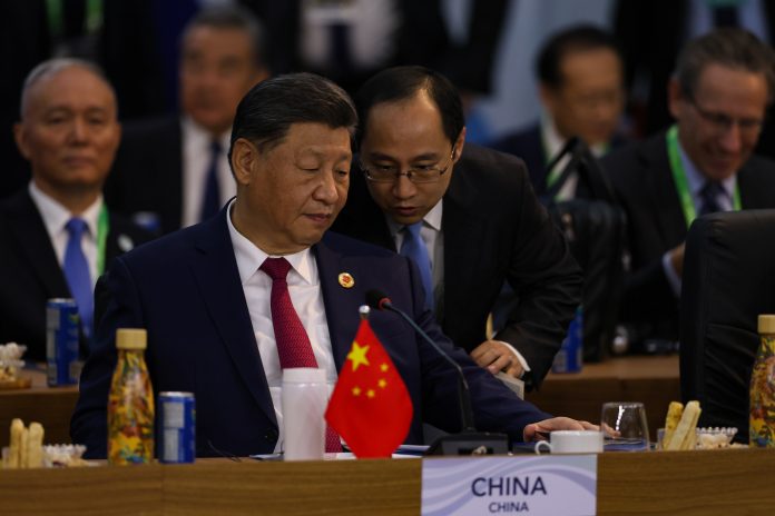 O presidente da China, Xi Jinping durante abertura do G20, no MAM, na zona central da capital fluminense. Foto: Tomaz Silva/Agência Brasil