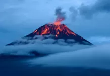 Estudo revela que ouro do núcleo da Terra está “vazando” para a superfície vulcão, núcleo, lava, magma