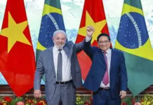 Vietnã é anunciado como o décimo país parceiro do BRICS Presidente da República, Luiz Inácio Lula da Silva, durante encontro com o Primeiro-Ministro do Vietnã, Pham Minh Chinh. Palácio do Governo - Vietnã.