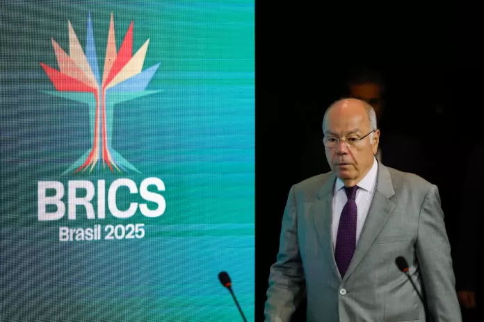 Rio de Janeiro (RJ), 29/04/2025 – O ministro das Relações Exteriores do Brasil, Mauro Vieira, faz pronunciamento após a Reunião de Chanceleres da presidência brasileira do BRICS.