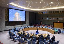 Menos acordos e mais objetividade: o “Consenso Moral Global” sempre foi e sempre será uma ilusão A wide view of the Security Council as Inger Andersen (on screen), Executive Director of the United Nations Environment Programme (UNEP), briefs the Council meeting on Peace and security in Africa. Foto: Loey Felipe/UN Photo consenso