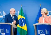 União Europeia analisa acordo de livre comércio com o Mercosul sob forte pressão da França Lula, Ursula von der Leyen, Mercosul, União Europeia, UE