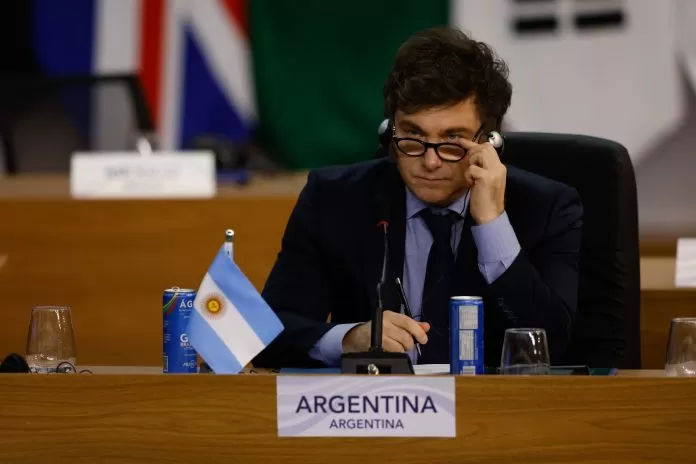 Rio de Janeiro(RJ), 18/11/2024 - O presidente da Argentina, Javier Milei, participa da plenária sobre reforma das instituições no G20.